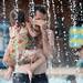 Duncan Riley, of Ann Arbor, holds his daughter Hazel, 3, as he covers his eyes while cooling off at Veterans Memorial Park Pool on Tuesday afternoon.  Melanie Maxwell I AnnArbor.com